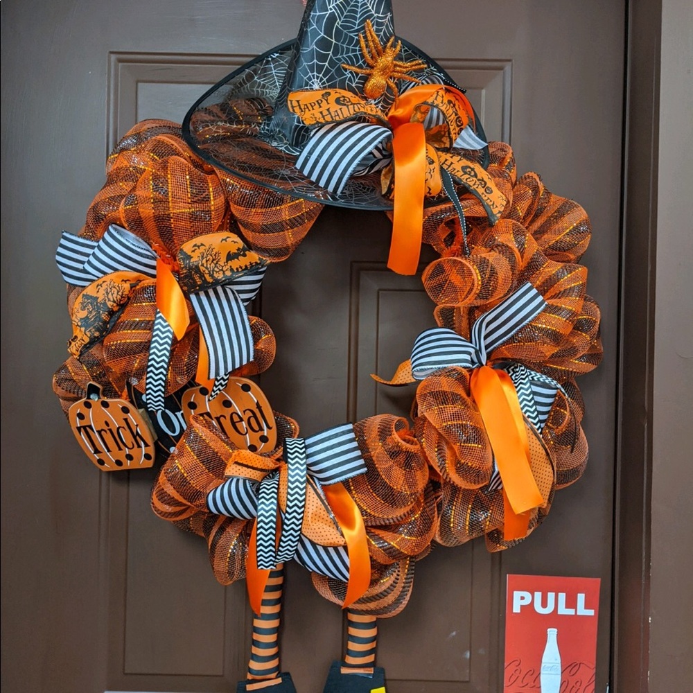 ⭐️halloween deco mesh witch wreath